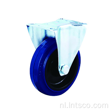 Industriële blauwe elastische rubberen starre zwenkwielen